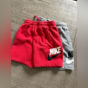 Nike Kids Red and Gray Shorts Set
